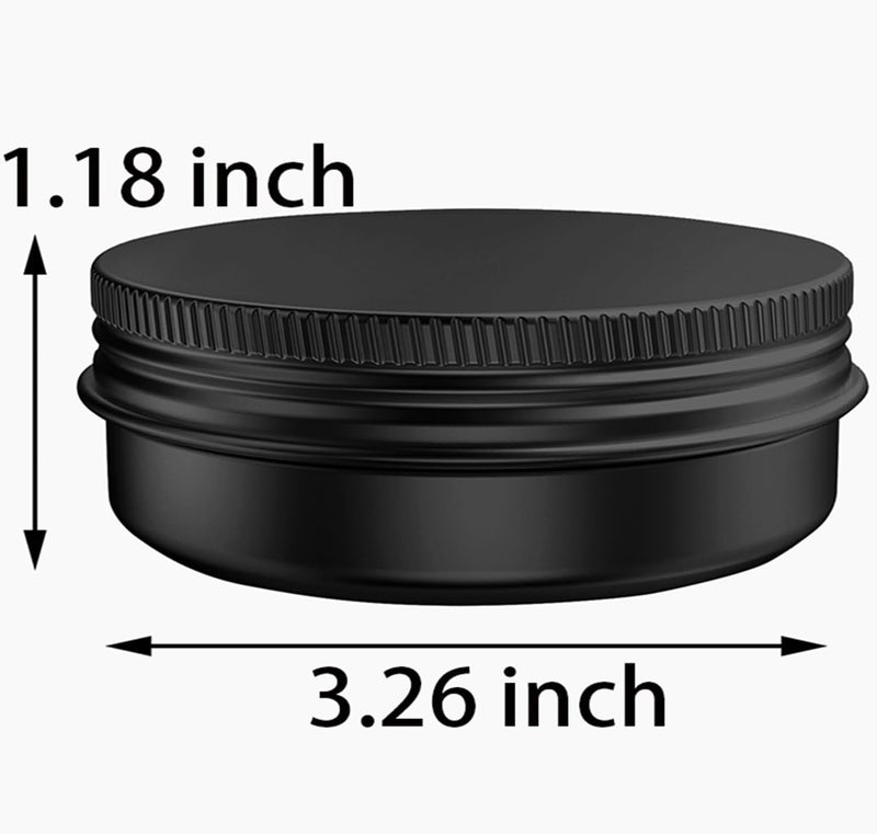 Axe Sickle 40 Pcs 4 Ounce Aluminum Tin Jars Containers Leak Proof Cosmetic Tin Jars Containers Round Screw Lids for Cosmetic, Salves, Balms, Lip Balm or Others, 120mL Black - Image 2
